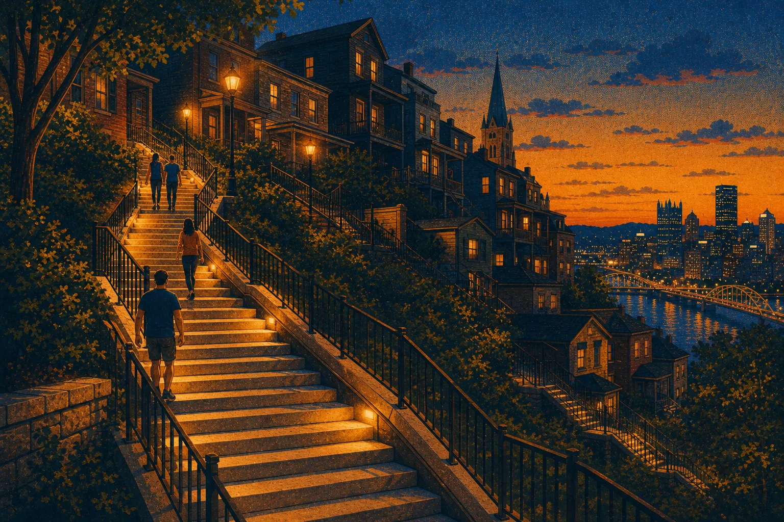 Illustration of 18th Street steps safety & lighting