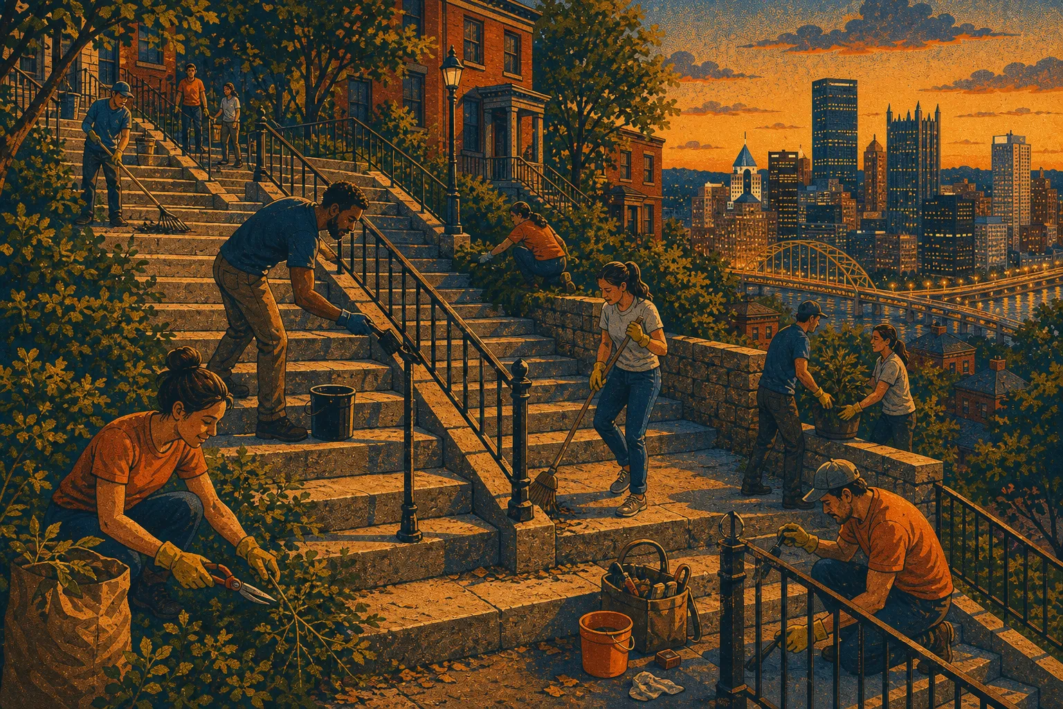 Illustration of Adopt-a-Staircase safety batch
