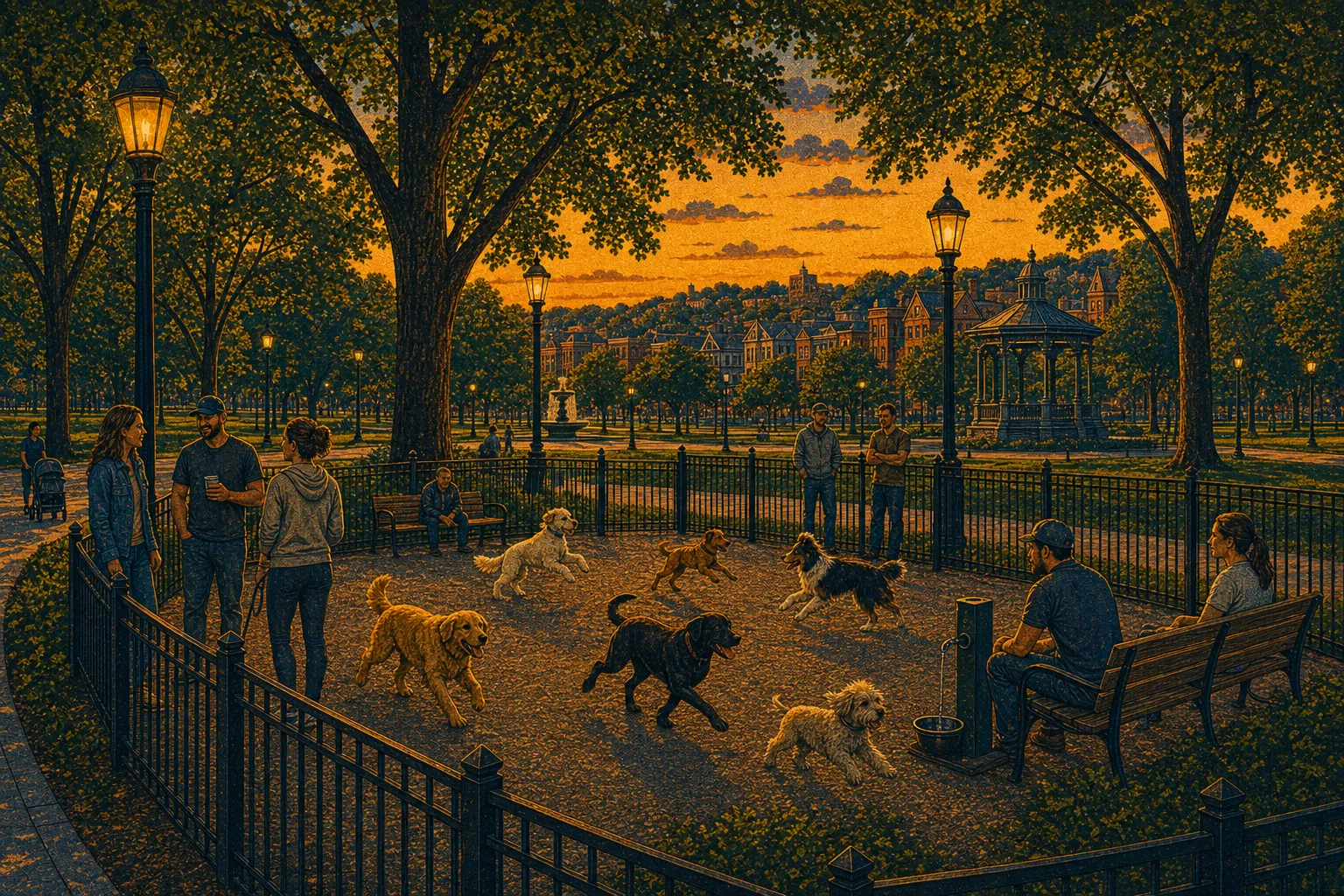 Illustration of Allegheny Commons dog run