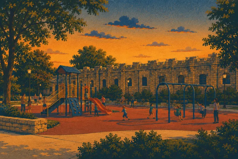 Illustration of Arsenal Park playground refresh