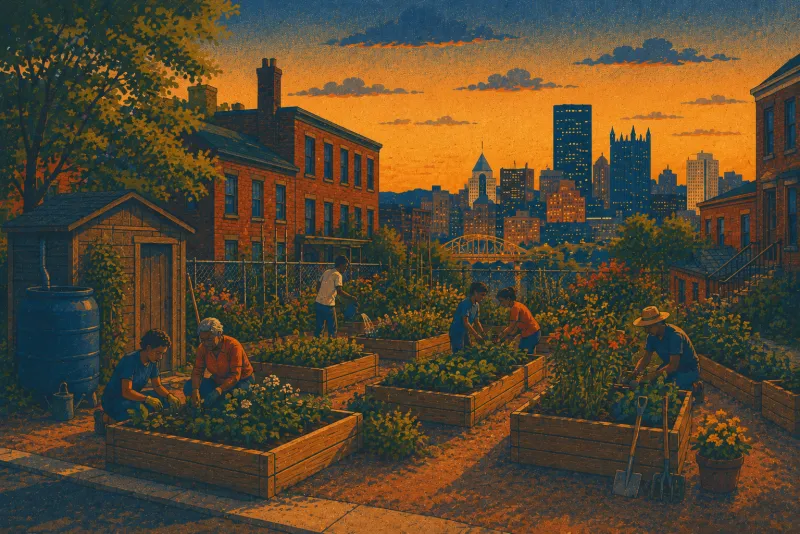 Illustration of Bedford Avenue community garden build-out