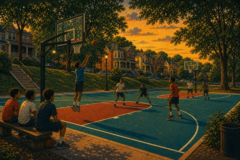 Illustration of Brighton Heights court resurfacing