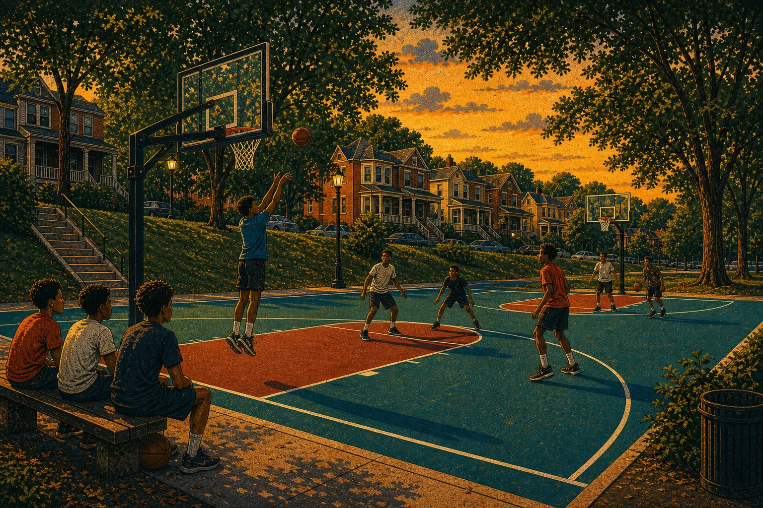 Illustration of Brighton Heights court resurfacing
