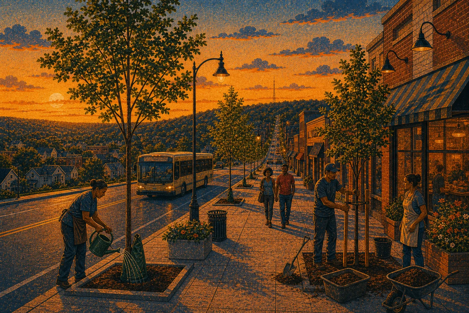 Illustration of Brownsville Road street trees
