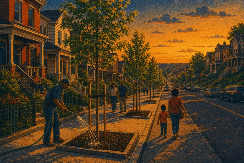 Illustration of California Avenue street trees