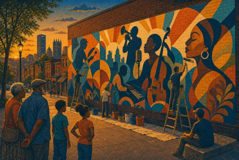 Illustration of Centre Avenue heritage mural
