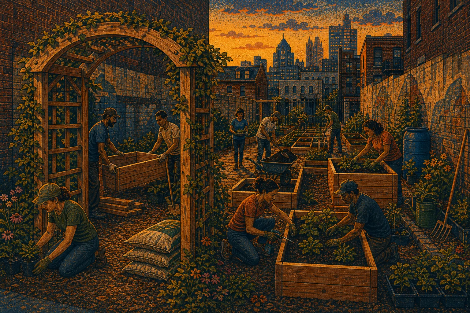 Illustration of Colwell Street community garden