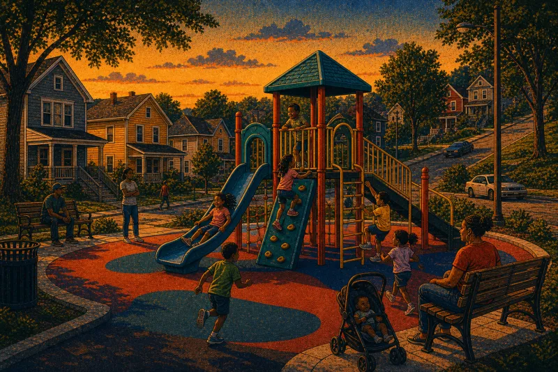 Illustration of Crafton Heights playground equipment