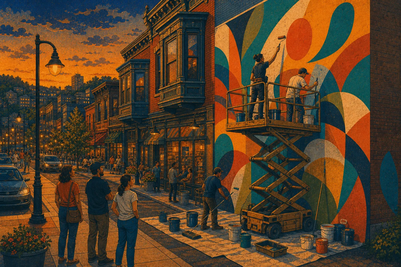 Illustration of East Carson Street corridor mural
