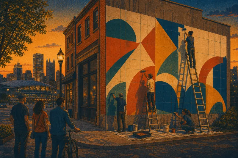 Illustration of Fifth Avenue Uptown community mural