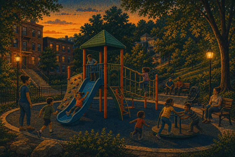 Illustration of Glen Hazel play-area equipment