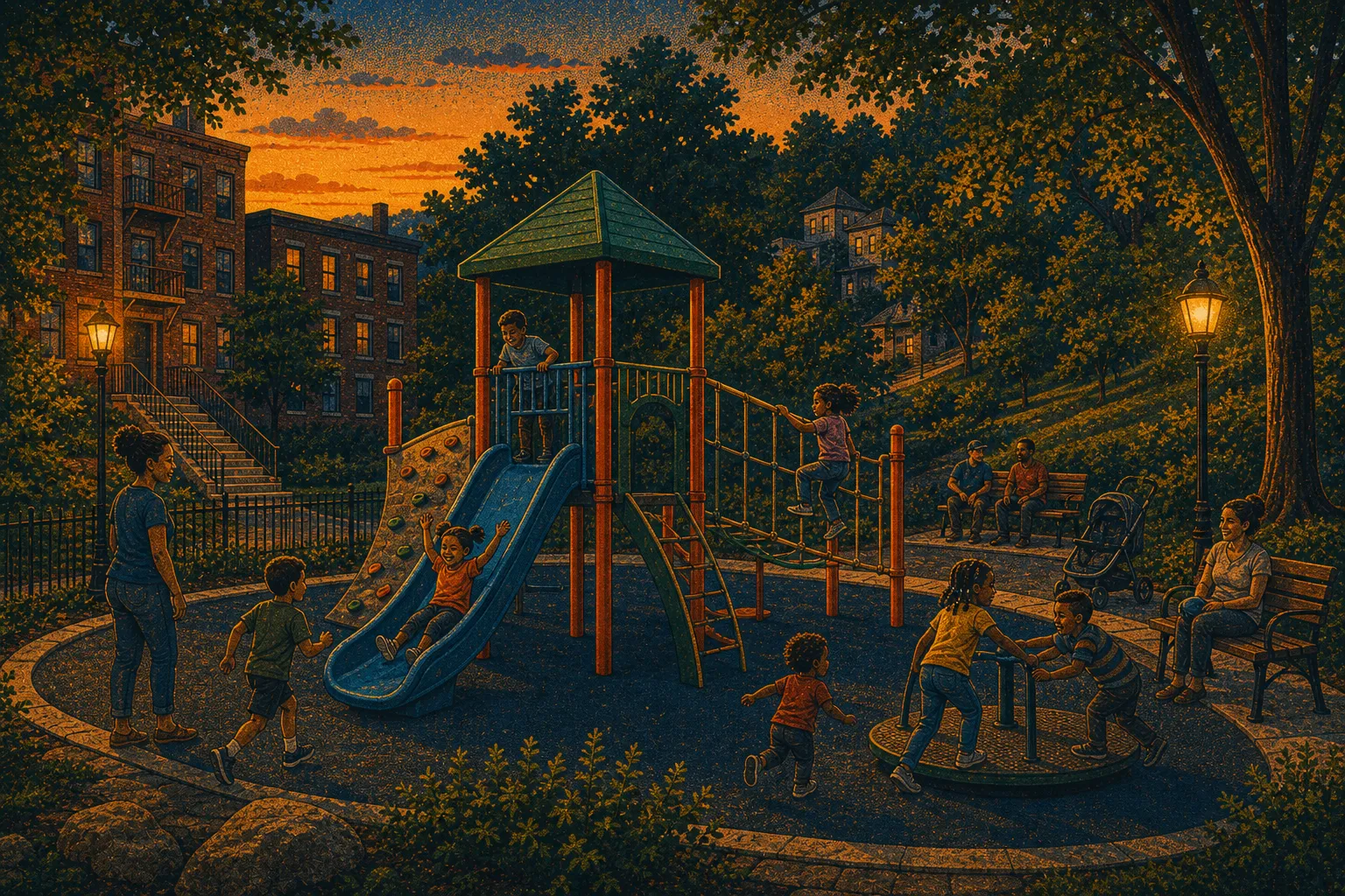 Illustration of Glen Hazel play-area equipment