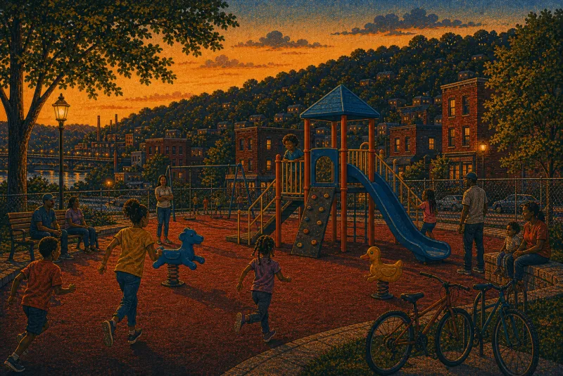 Illustration of Hazelwood play-area equipment