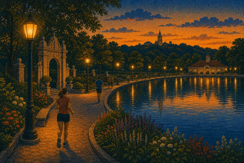 Illustration of Highland Park reservoir-loop lighting