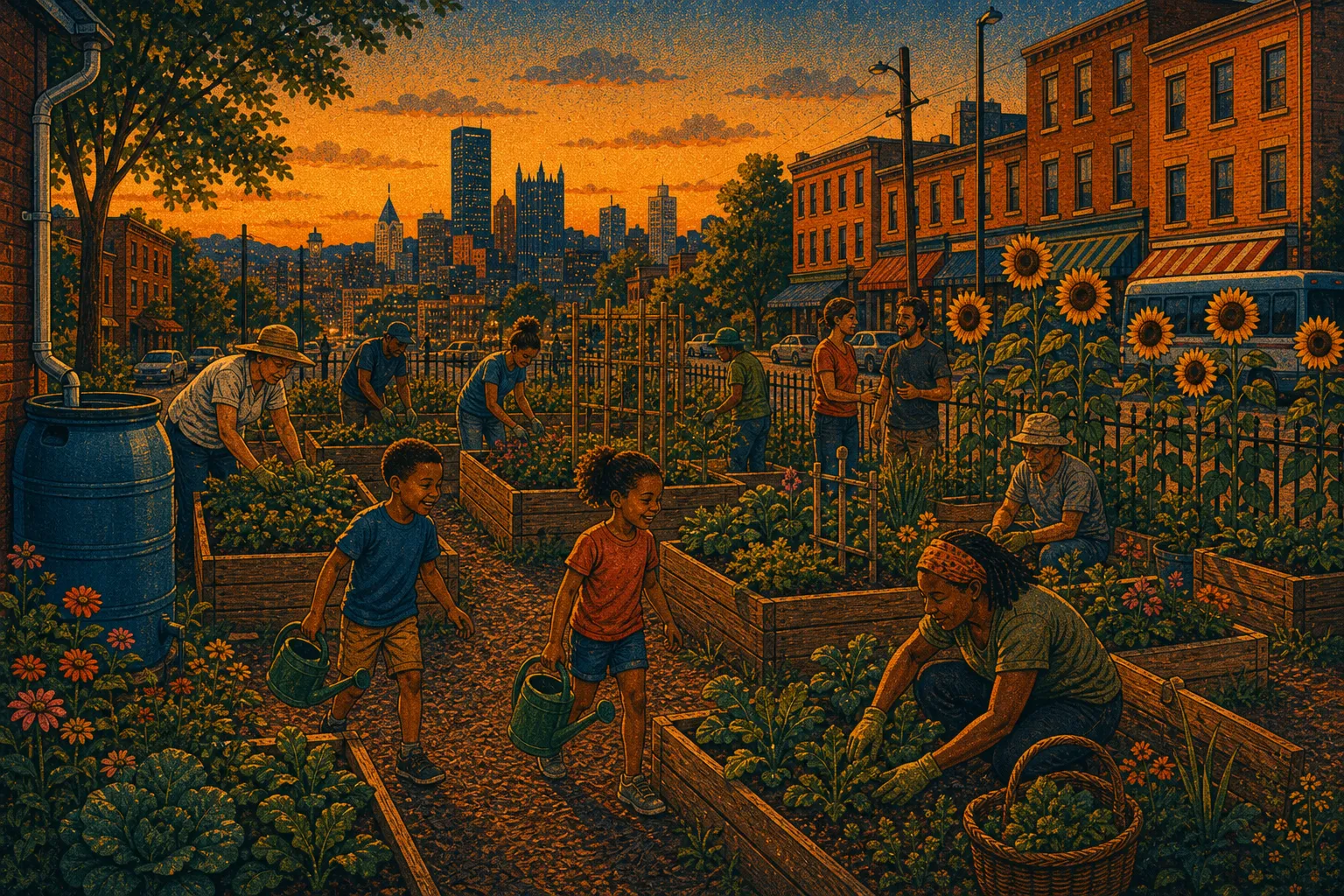 Illustration of Homewood Avenue community garden