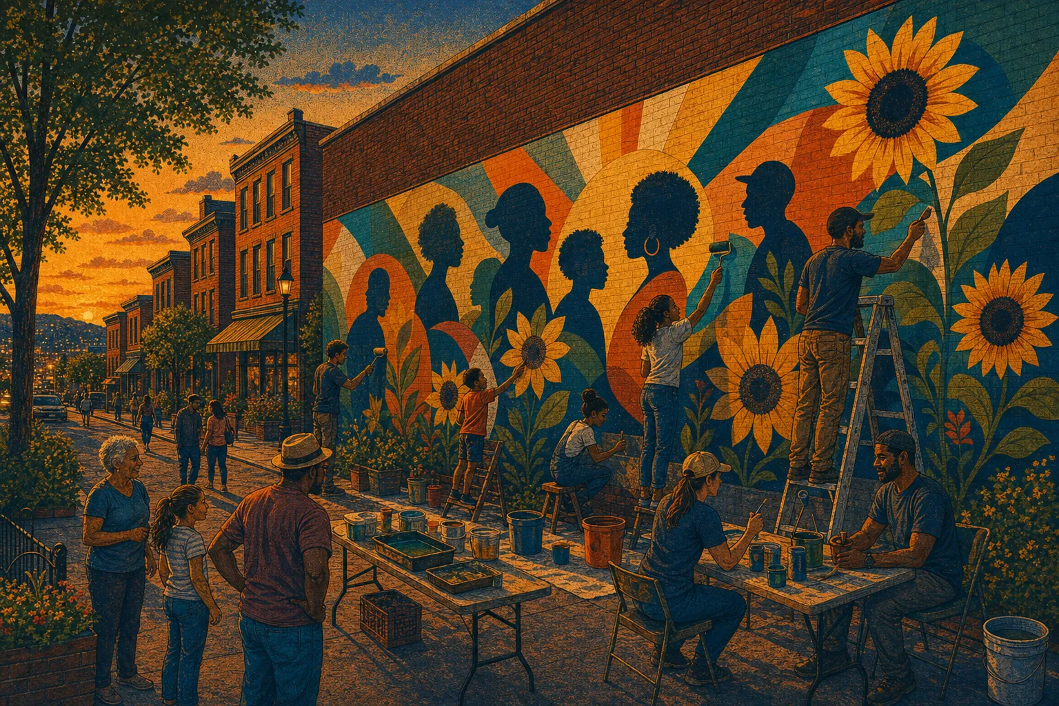 Illustration of Homewood Avenue community mural