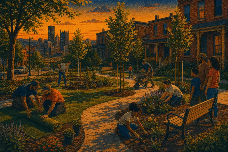 Illustration of Larimer Avenue pocket park