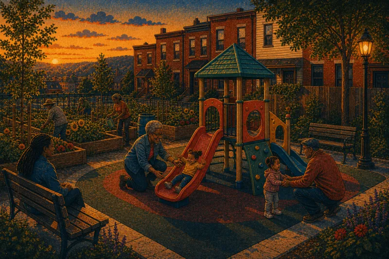 Illustration of Larimer play-area equipment