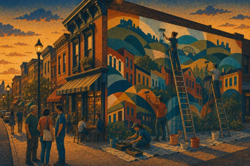 Illustration of Liberty Avenue Bloomfield mural