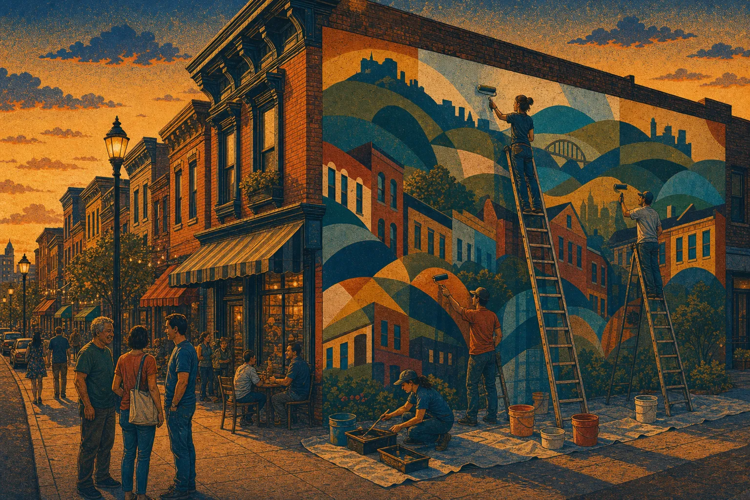 Illustration of Liberty Avenue Bloomfield mural