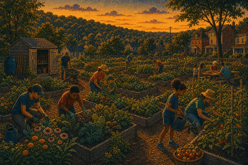 Illustration of Lincoln Place community garden