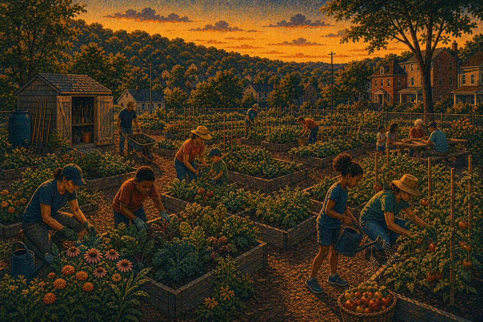 Illustration of Lincoln Place community garden