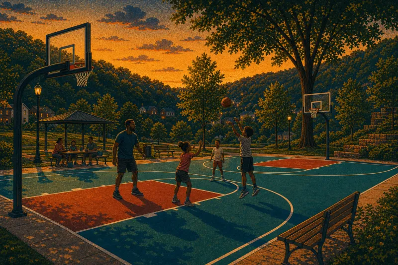 Illustration of Lincoln Place park court resurfacing