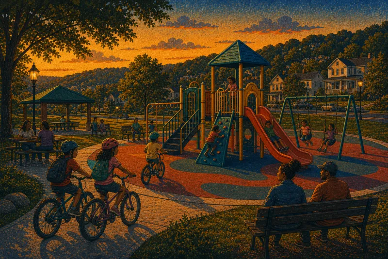 Illustration of Lincoln Place playground equipment