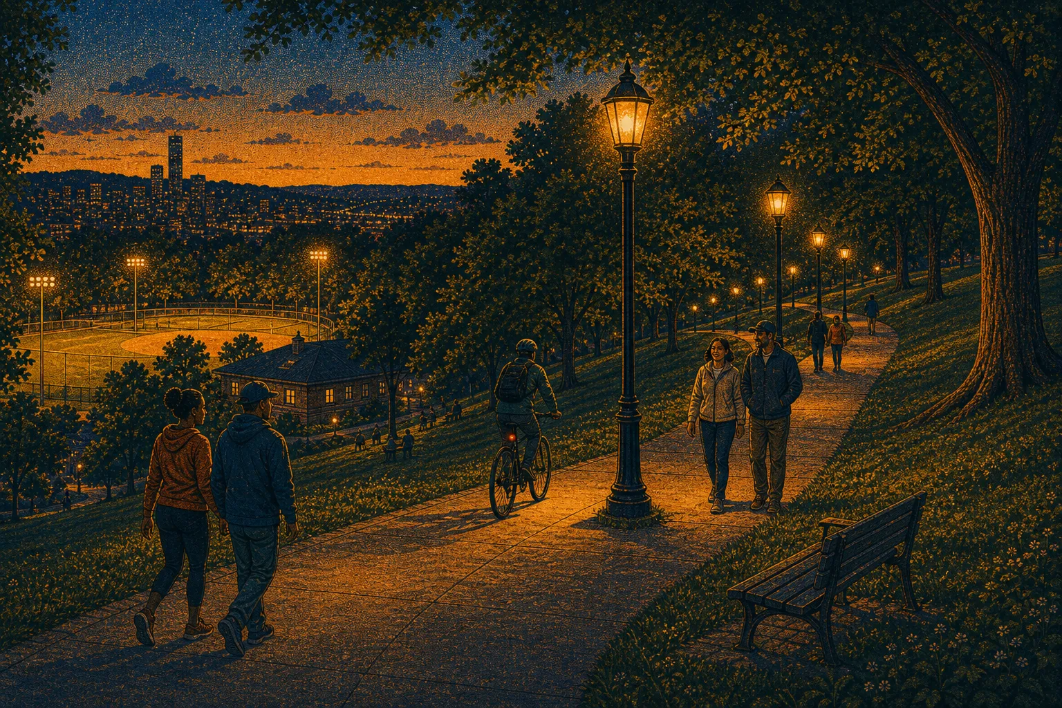 Illustration of McKinley Park pathway lighting