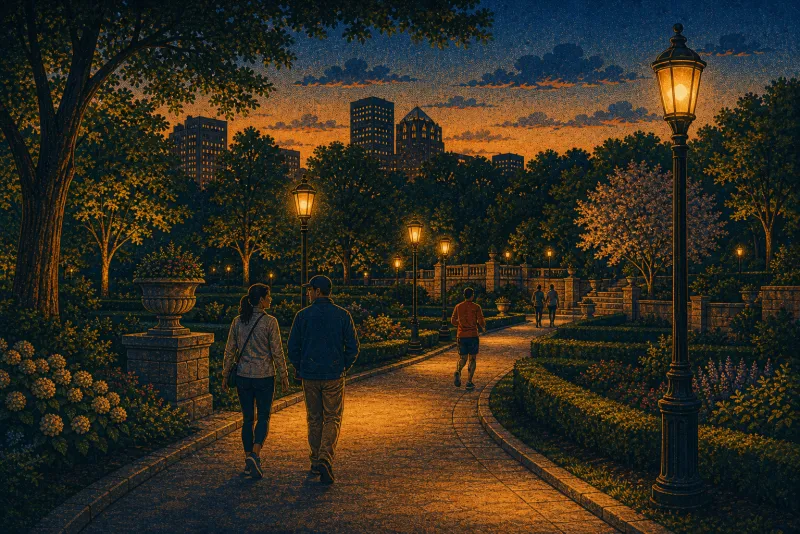 Illustration of Mellon Park walking-loop lighting
