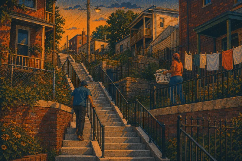 Illustration of Mount Oliver (city) steps rehab