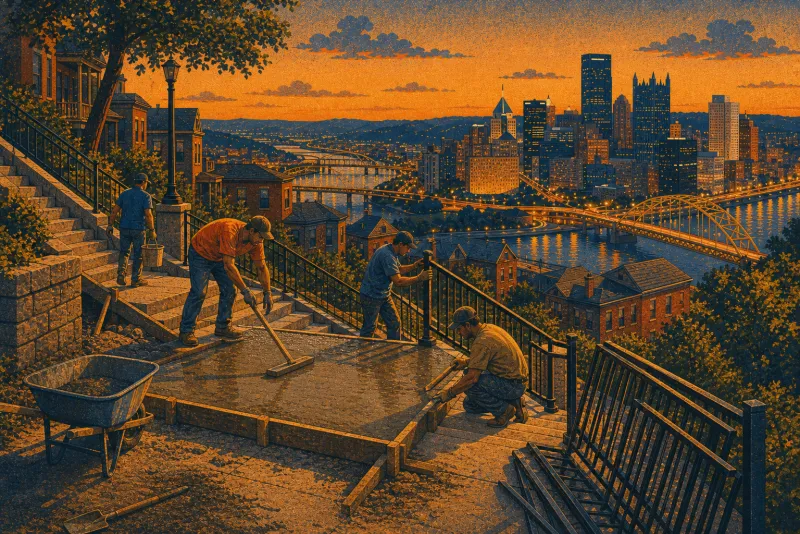 Illustration of Rhine Street steps repair