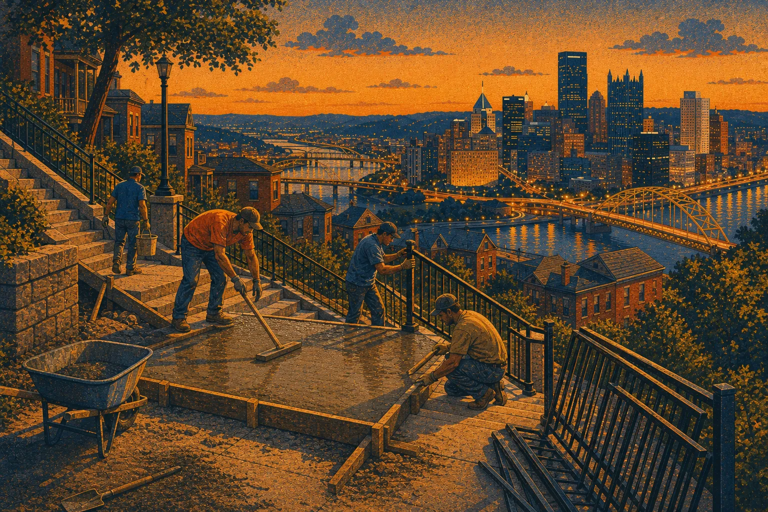 Illustration of Rhine Street steps repair