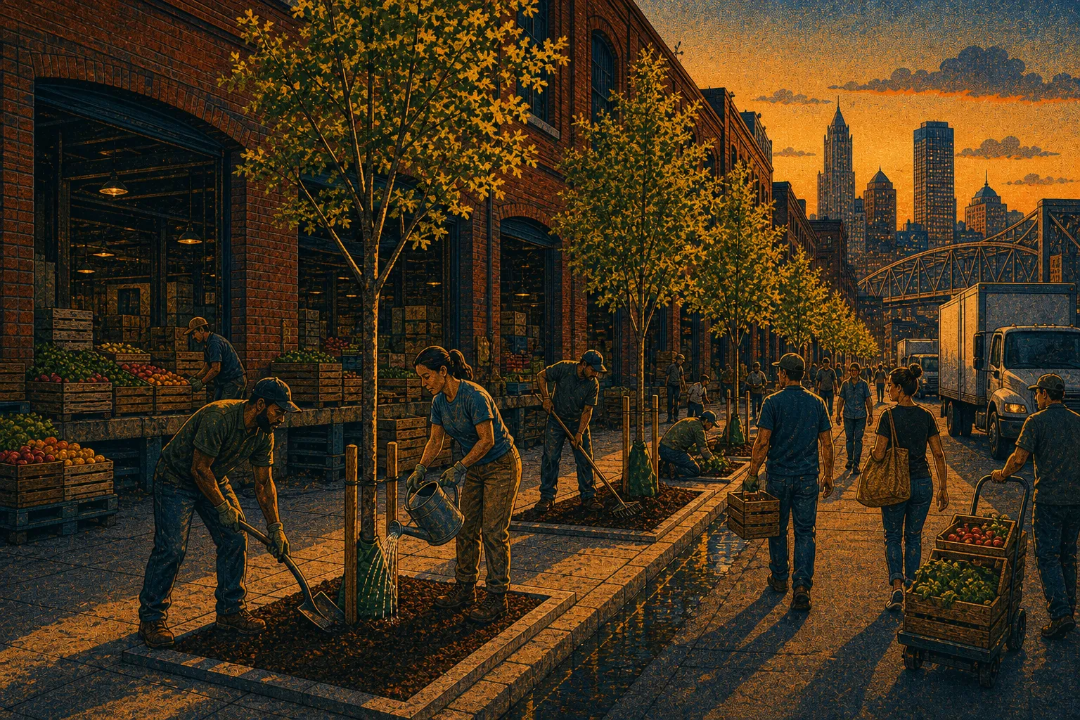 Illustration of Smallman Street street trees