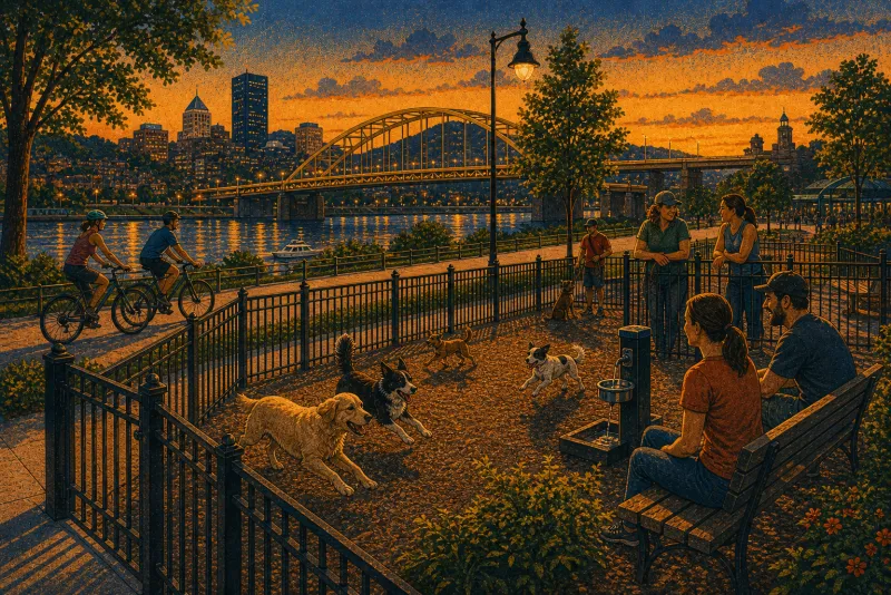 Illustration of South Side Riverfront dog run