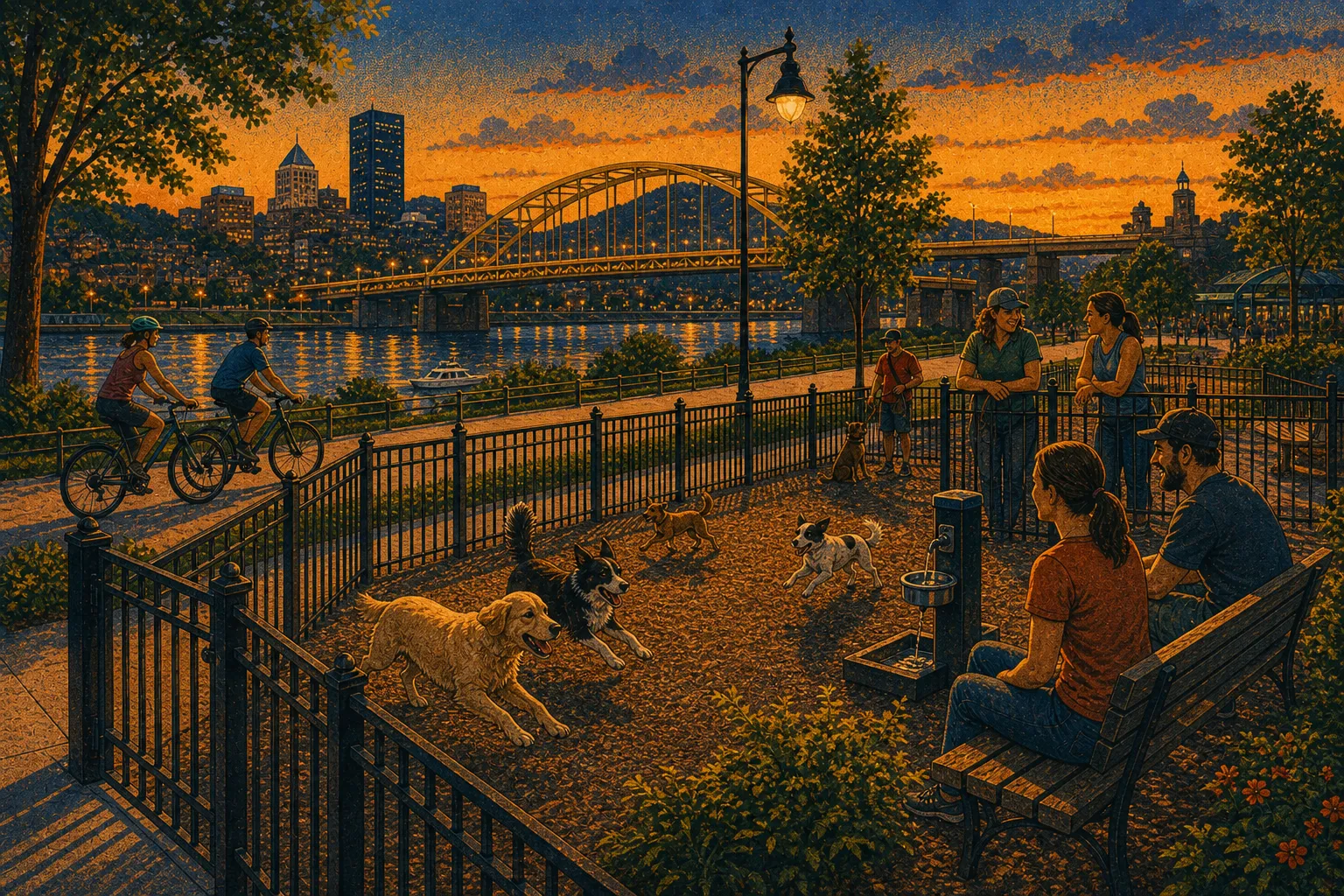 Illustration of South Side Riverfront dog run