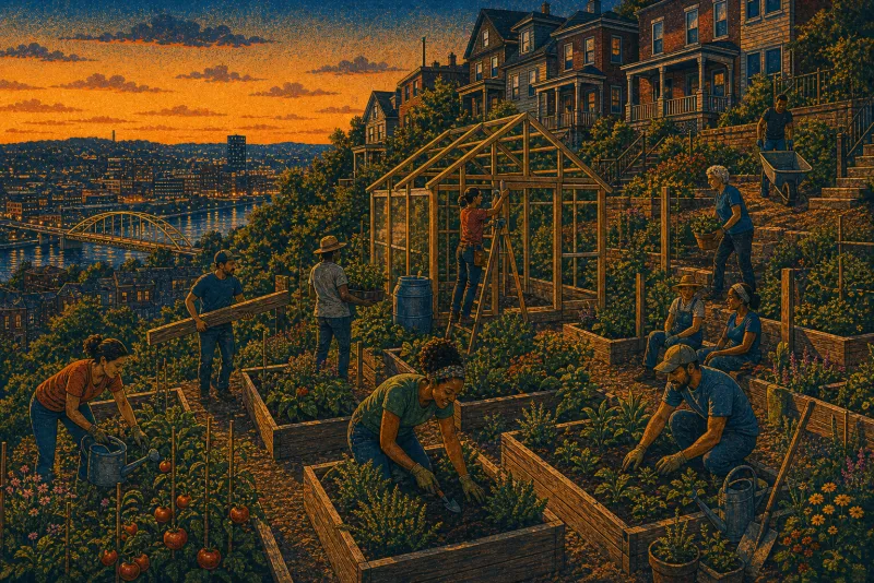 Illustration of Spring Hill community garden