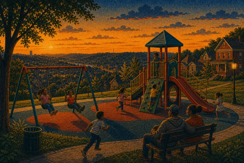 Illustration of St. Clair play-area equipment