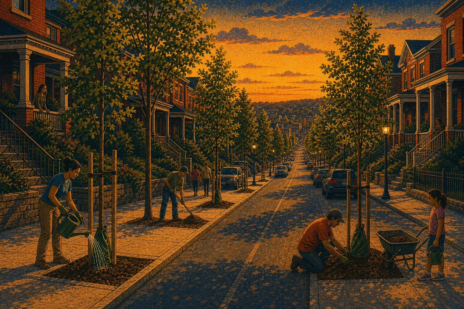 Illustration of Stanton Avenue street trees