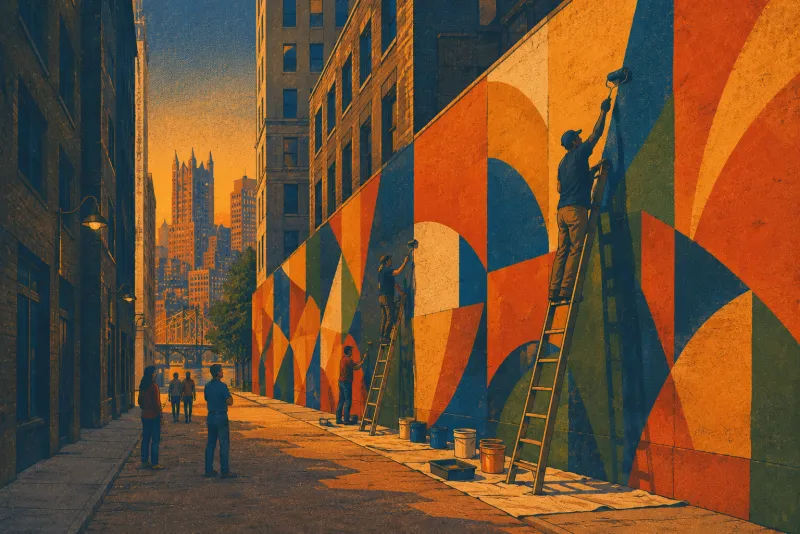Illustration of Strawberry Way mural refresh