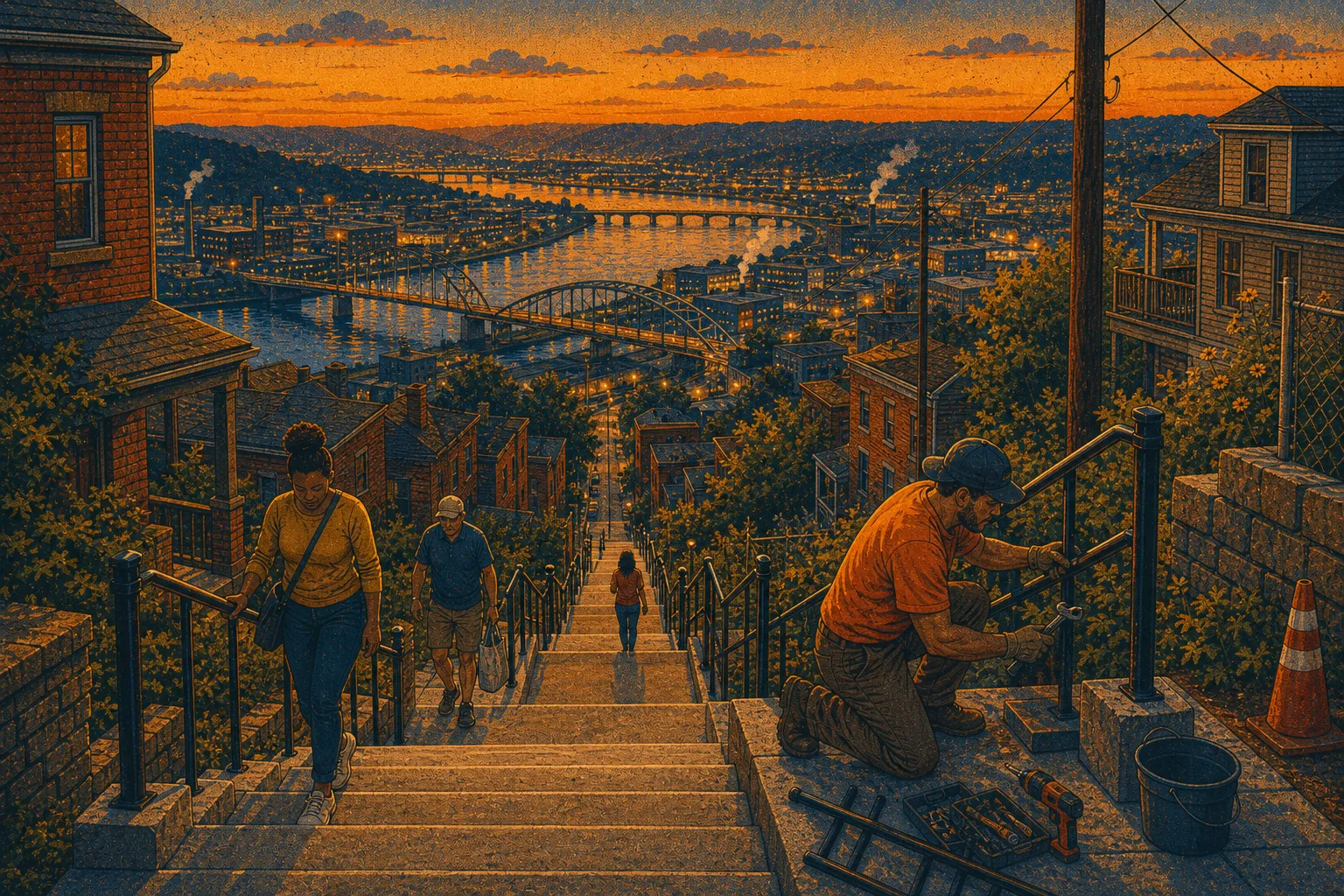 Illustration of Troy Hill public steps repair