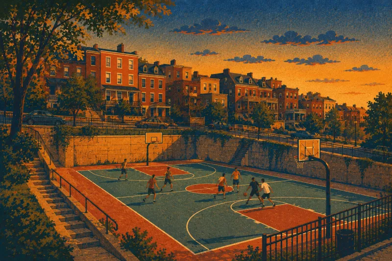 Illustration of West Penn Park court resurfacing