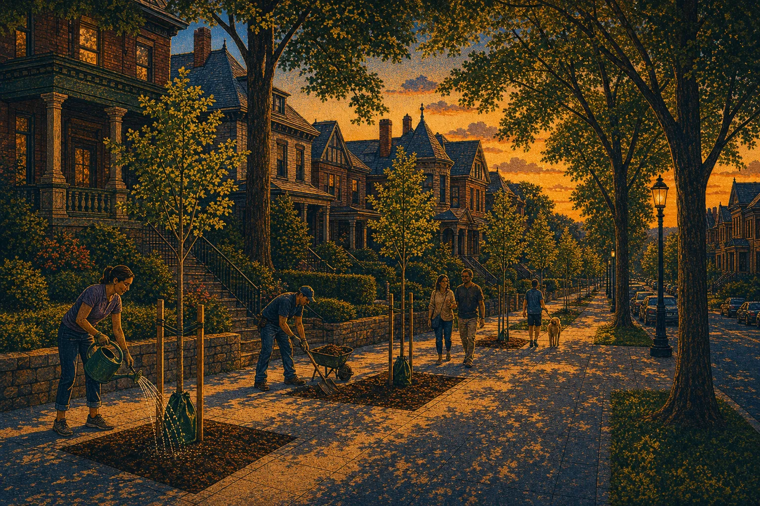 Illustration of Wilkins Avenue street trees